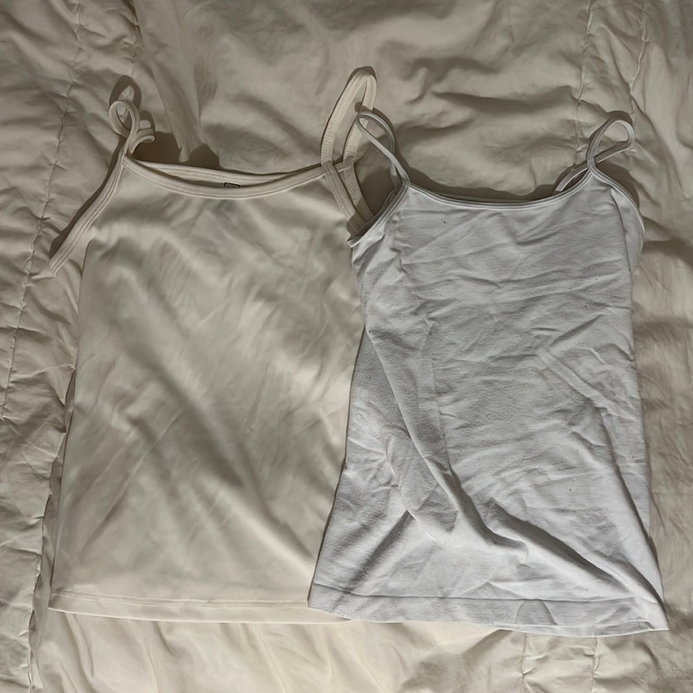 Set of 2 white kids tank tops